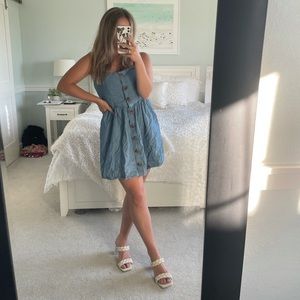 Free people denim dress size 10, fits like a medium